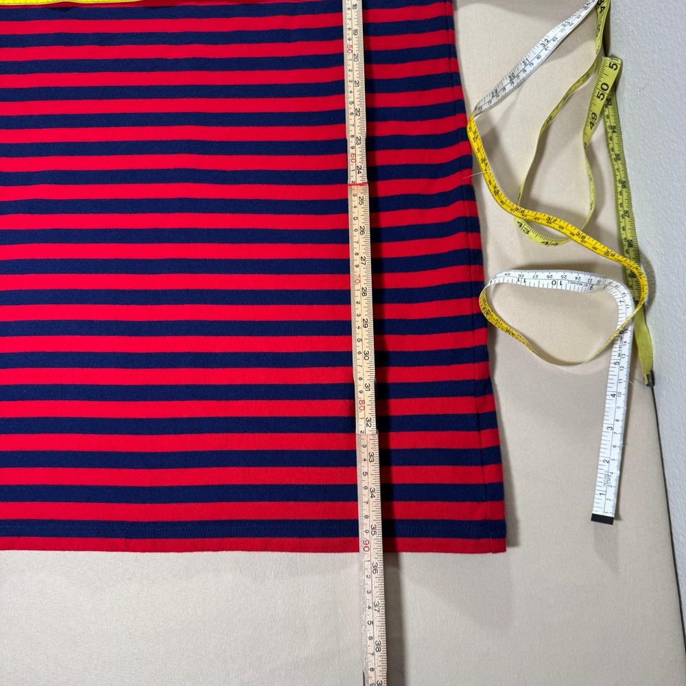 Vineyard Vines Red Navy Striped 3/4‎ Sleeve Boat Neck Dress Medium Preppy NWT - Picture 3 of 10